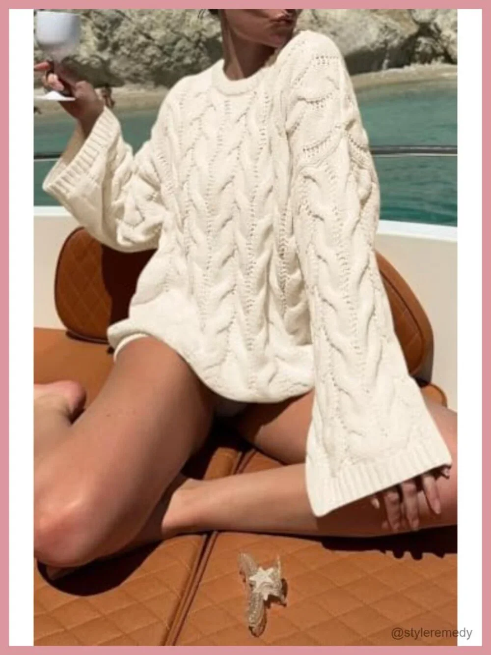 Oversized Cable Knit Sweater Women Long Sleeve Chunky Pullover Crew Neck Fall